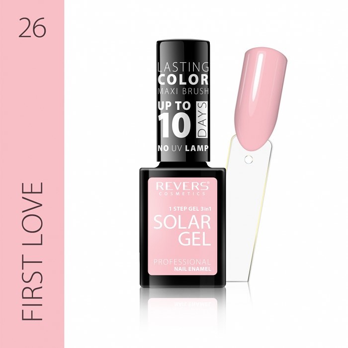 REVERS COSMETICS - NAIL POLISH SOLAR GEL3 IN 1 No 26 FIRST LOVE