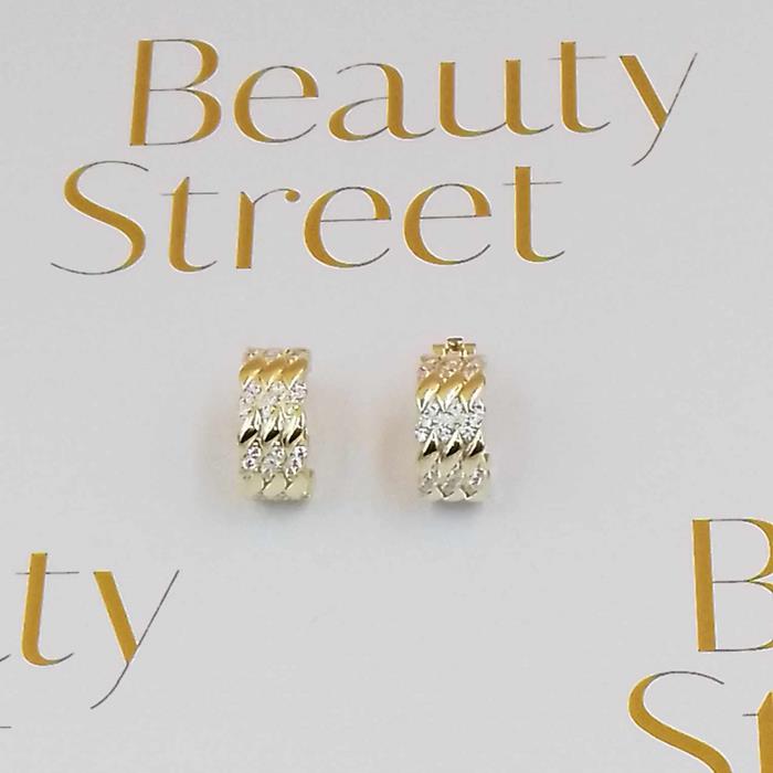BS - EARRINGS HOOPS -GOLD & STRASS WITH CLIPS 700X700